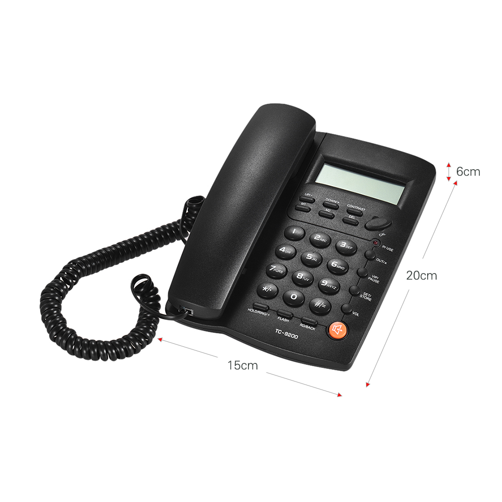 Telefon Desk Telephone Telefone Phone Corded Telephone Landline LCD Display Caller ID Volume Adjustable Calculator Alarm Clock