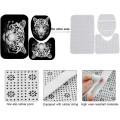 3D Print Animal Tiger Head Shower Curtains Bath Screens Waterproof Toilet Polyester Cover Mat Set Anti-Slip Bathroom Rugs Kits