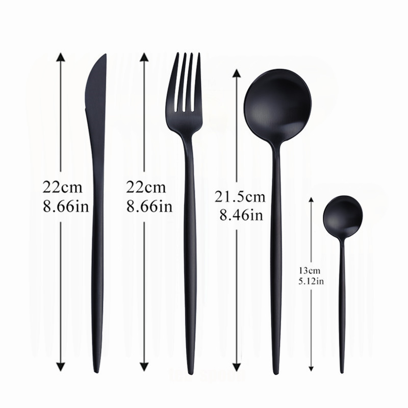 Black Tableware Stainless Steel Cutlery Set Knives Forks Spoons Gold Cutlery Dinner Set Flatware Set Dinnerware Set Freeshipping