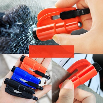 Car Safety Hammer Spring Type Escape Hammer Window Breaker Punch Seat Belt Cutter Hammer Key Chain