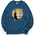 Ukiyoe Night Printing Sweatshirt Male Street Personality Art Starry Tracksuit Casual Sportswear Fashion Brand Mens Sweatshirts