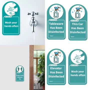 1pcs Acrylic Welcome Sign Vinyl Removable Prevention Signs Shop Warning Disinfected Sign For Restaurant School Office Building #