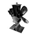 Home Silent Stove Fan with 4 Blades Heat Powered Electrical Fan for Fireplace