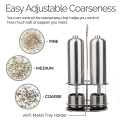 New Salt And Pepper Grinder Set With Stand Holder Stainless Steel Electric/Manual Spice Pepper Mill for Cooking Kitchen Tool
