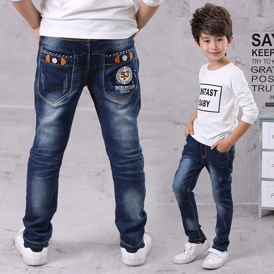 Autumn Children Straigh Jeans Boys Pants Fit For Spring Baby Boys Jeans Children Trousers Age 4 6 8 10 12 13 Yrs Boy Jean pant