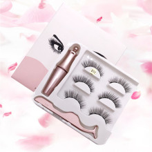 3 Pairs Magnetic Eyelashes 3D False Lashes Magnetic Eyeliner Waterproof Lasting Liquid Tweezers Set Lasting Handmade Eyelash