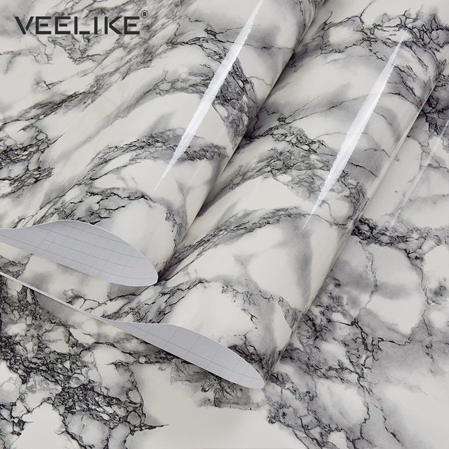 Waterproof Self adhesive Wallpaper for Bathroom Wall Decor PVC Vinyl Marble Contact Paper for Kitchen Countertops Peel and Stick