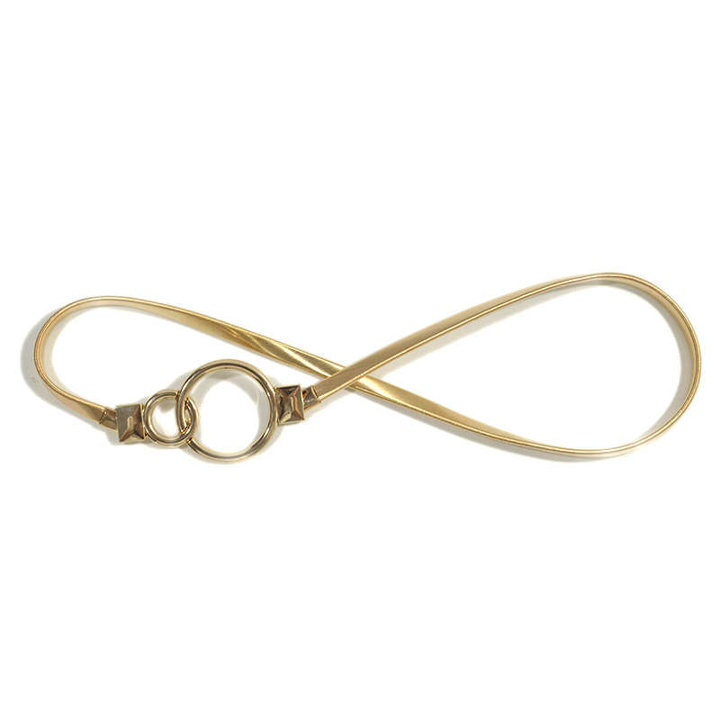 New Ladies Spring Metal Belts Sweet Fashion Double Loop Buckle Metal Elastic Waist Chain For Wedding Belt Bg-1222