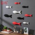 Decorative Fish Figurine Ornament Wall Art Modern Home Room Decor for Wall Hanging Glaze Ceramic Style Is Smart Device Theme