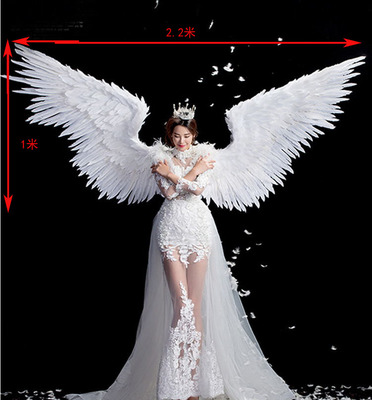 White Angel Feather wings halloween costume photography model t-stage show wedding wing costume prop party costplay decoration