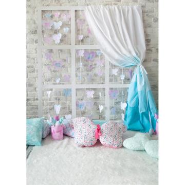 Photo Backdrop Brick Wall Pillow Curtain Computer Printed Background Photography Props for Baby Children Portrait Toy Photobooth