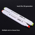 TOUCHFIVE Markers 30 40 80 168 Colors Dual Tips Alcohol Graphic Sketch Twin Marker Pen With Bookmark Manga Drawing Art Supplies