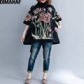 DIMANAF Women Hoodies Sweatshirts Plus Size Tops Black Female Turtleneck Pullover Autumn Thinken Cotton Loose 2019 Print Floral