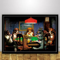 Cats Dogs Playing Poker Funny Collage Cartoon Animal Canvas Oil Painting Poster Prints Art Wall Pictures Living Room Home Decor