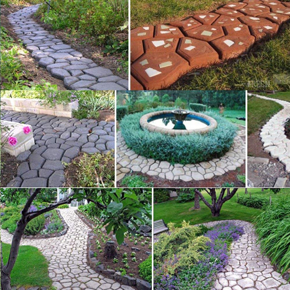 Path Maker Mold Reusable Concrete Cement Stone Design Paver Walk Mould PP Resin Concrete Slabs Path Walk Maker Mould Hot Sale