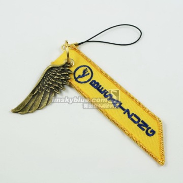 Lufthansa Airline Luggage bag Tag with Metal Wing Yellow Gift for Aviation Lover Flight Crew