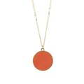 ZWPON New Monogram Enamel Blank Disk Disc Necklace Gold Fashion Women Medal Necklace Jewelry Wholesale