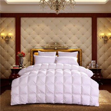 Luxurious Goose Down Comforter King Queen Size Duvet cover Filler Insert Pinch Pleat Bread Shape Design 100% Cotton Reversible
