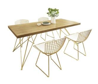 Nordic solid wood dining table and chair combination rectangular modern minimalist home office negotiation table and chair