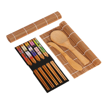 15pcs Sushi Making Kit Bamboo Natural Sushi Tools Sushi Utensils with Rice Paddle Chopsticks Rice Spreader Rolling Mats