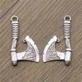 WYSIWYG 2pcs/lot Charms Ax DIY Jewelry Findings Antique Silver Color 24x43mm Ax Charms