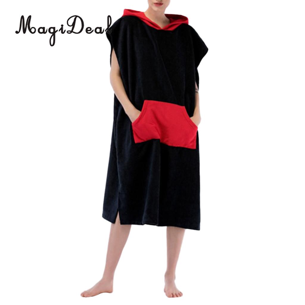 MagiDeal Newest Perfeclan Water Sports Surfing Equipment Unisex Surf Beach Hood Poncho Towel Wetsuit Changing Robe & Pocket