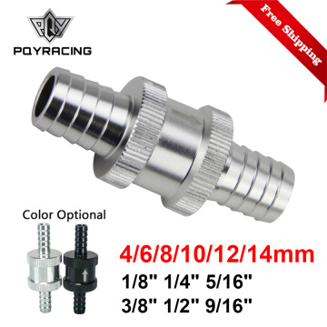6 Size 4MM / 6MM / 8MM / 10MM / 12MM / 16MM Non Return One Way Fuel Check Valve Aluminum Alloy Petrol Diesel PQY-FCV