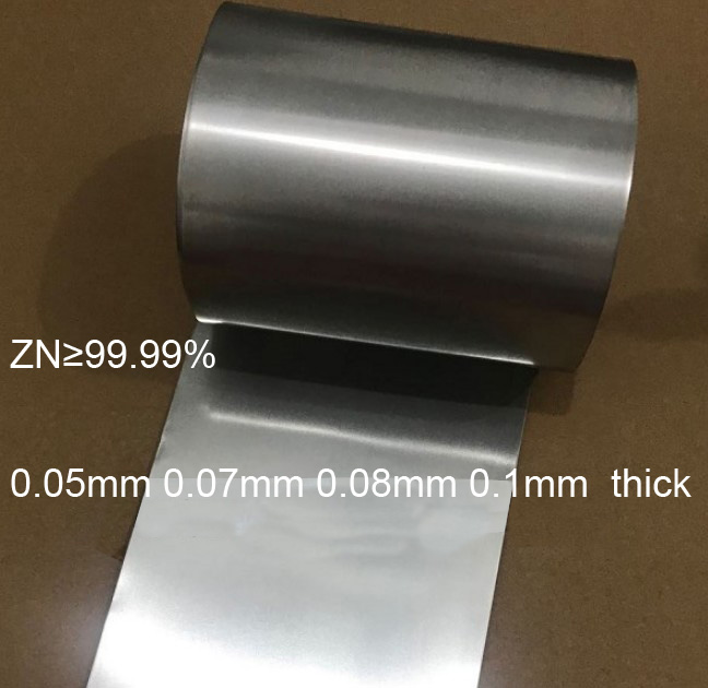 0.05mm 0.07mm 0.08mm 0.1mm pure zinc sheet Zinc Slab metal sheet Fruit battery electrode material zinc strip Zn foil research