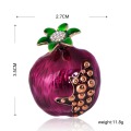 Blucome Lovely Purple Enamel Brooch Fruit Pomegranate Pins For Girls Women Party Clothing Sweater Suit Coat Scarf Jewelry Gifts