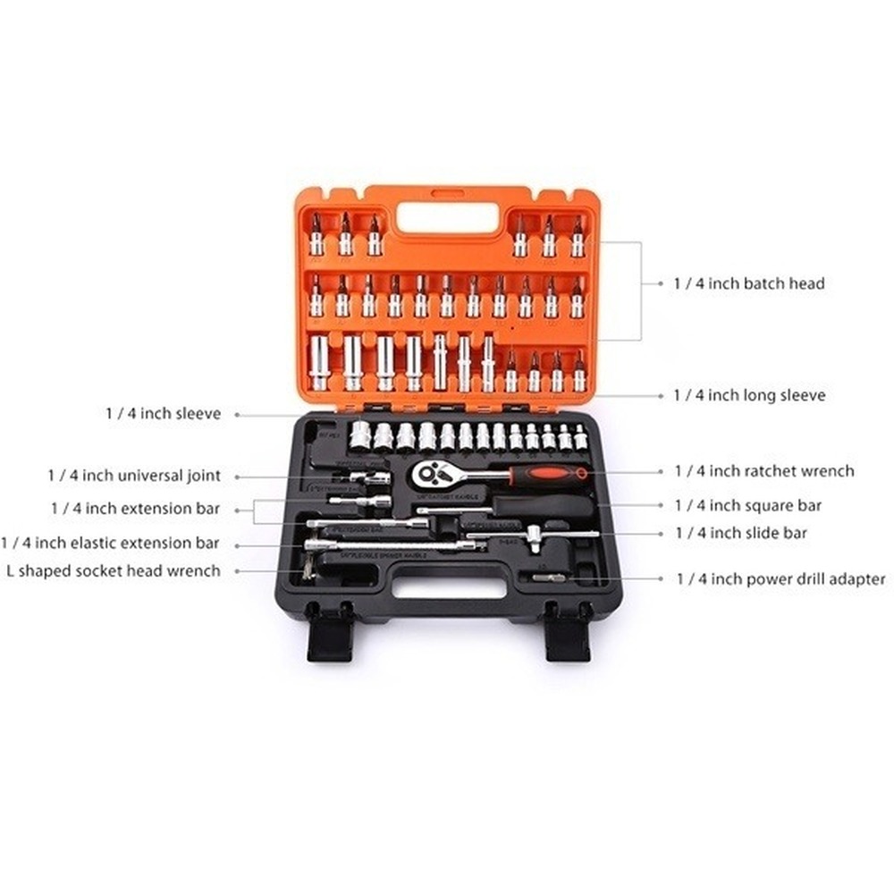 40pcs/46pcs/53pcs Automobile Motorcycle Repair Tool Case Ratchet Wrench Kit