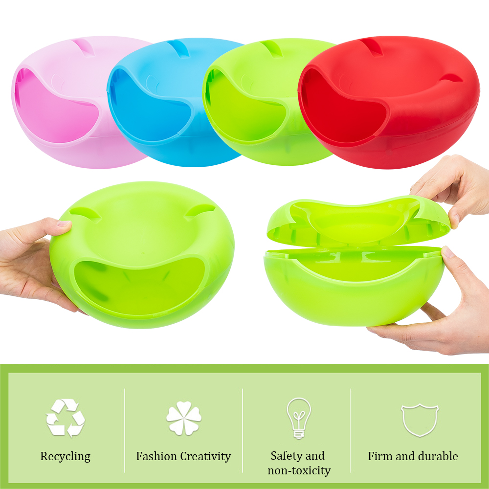 Creative Lazy Snack Round Plastic Bowl Modern Living Room Snack Storage Box Bowl Detachable Double Lazy Plates For Food