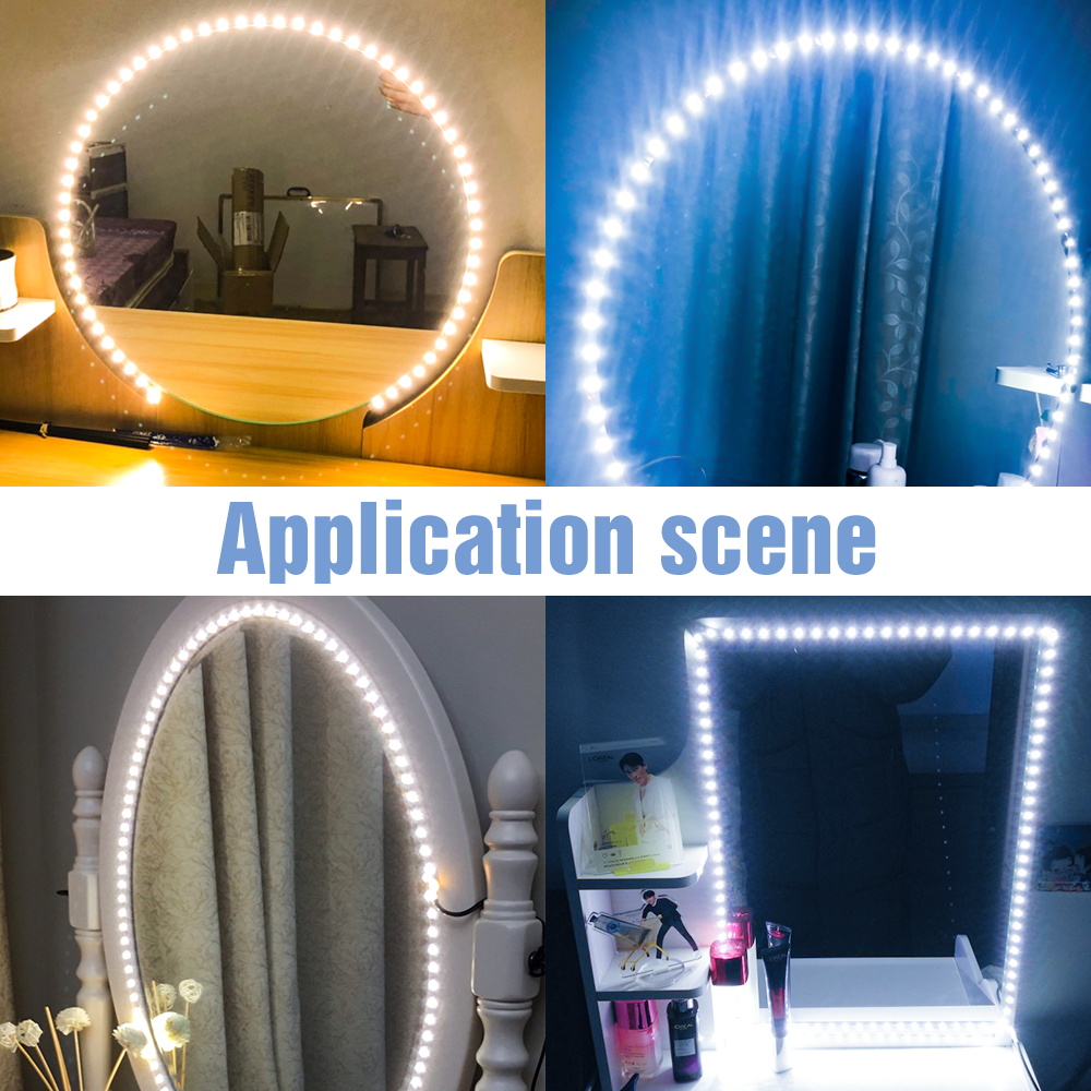 USB Makeup Mirror Light LED Touch Dimmable Dressing Table Lights LED Vanity Mirror Lamp 5V Waterproof Bathroom Mirror Bombilla