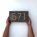 125mm Golden Floating Modern House Number Satin Brass Door Home Address Numbers for House Digital Outdoor Sign Plates 5 In. #0-9