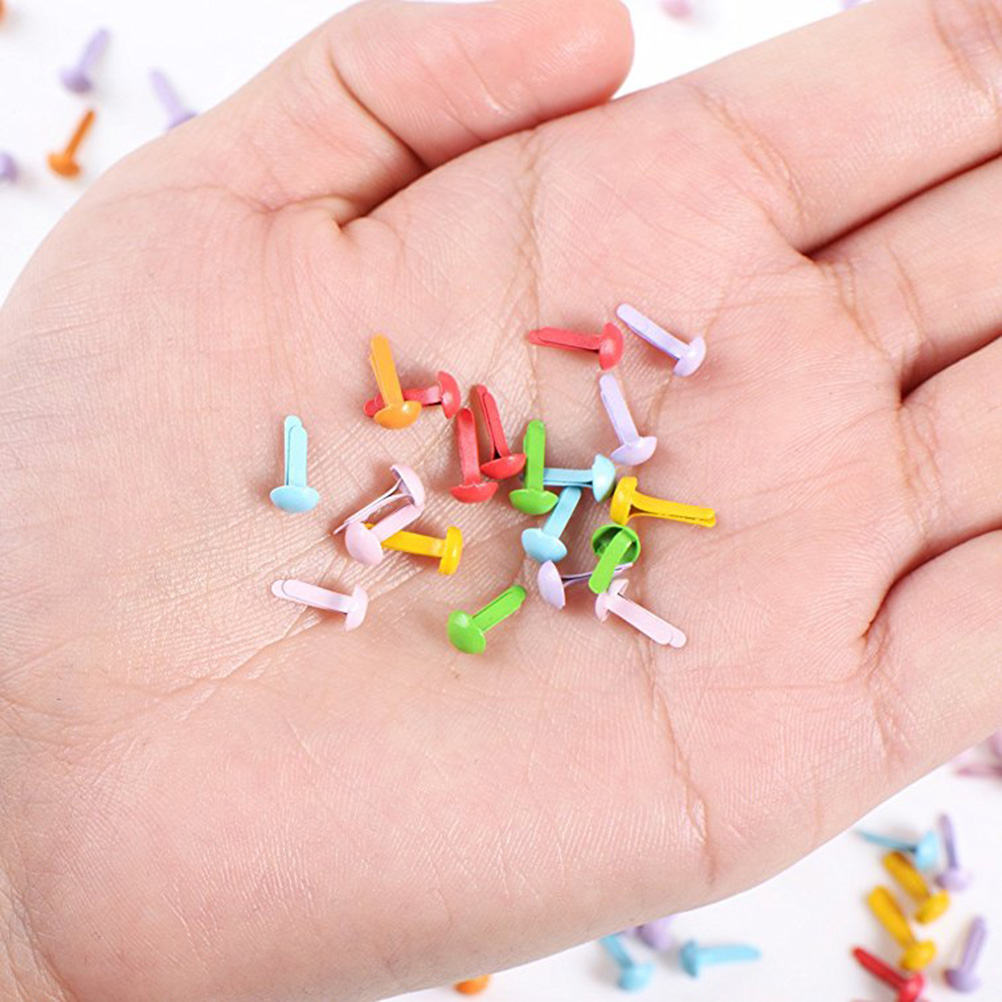 150 Pcs Mini Brads Assorted Colors Round Brad Pastel Brads for Scrapbooking Crafts Making Stamping and DIY