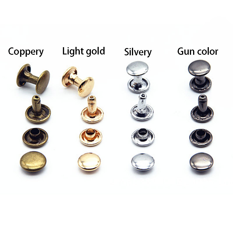 50pcs Metal stainless double-sided rivet buckle cap double-sided rivet DIY Sewing Accessories Garment Decor Leathercraft Bags
