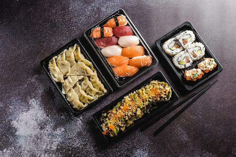 beautifully designed sushi tray