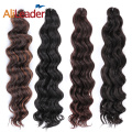 Alileader Synthetic Freetress Water Wave Crochet Braiding Hair Bulk 9" 40G/Pack Pre-Look Heat-Resistant Bundles Extension Hair