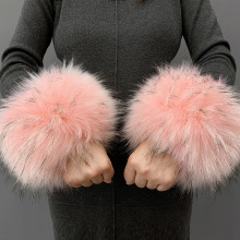 Winter Oversleeve Rabbit Faux Fur Fashion Arm Wristbands Women Warmer Windproof Wrist Bracelet Ladies Plush Cuff Multicolor