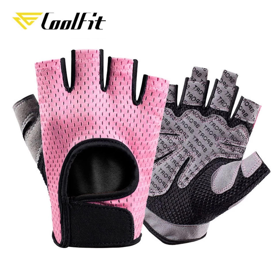 CoolFit Breathable Fitness Gloves Silicone Palm Hollow Back Gym Gloves Weightlifting Workout Dumbbell Crossfit Bodybuilding