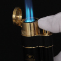Windproof Cohiba Lighter Torch Jet Flame Lighter Metal Sharp Cigar Cutter Tobacco Pocket Ashtray Cigar Lighter Gift Set