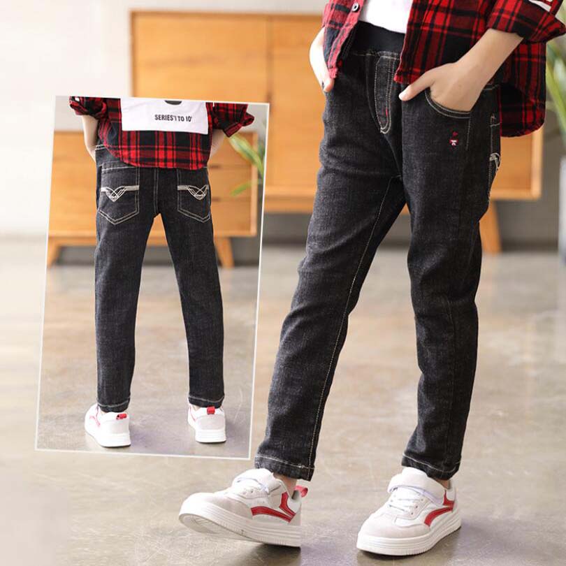 Baby boys jeans kids long style cartoon trousers 3-15T teenage autumn denim trousers baby boy thin trousers child spring pants