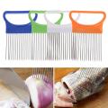 Onion Holder Slicer Stainless Steel Onion Slicing Holder Potato Slicer Vegetable Cutter Holder Cooking Tools Kitchen Gadgets