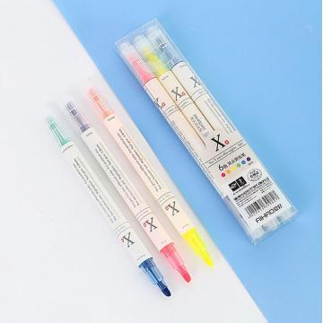 3 pcs/pack Fresh Dual Tip Highlighter Fluorescent Pen Art Markers Gift Stationery Escolar Papelaria