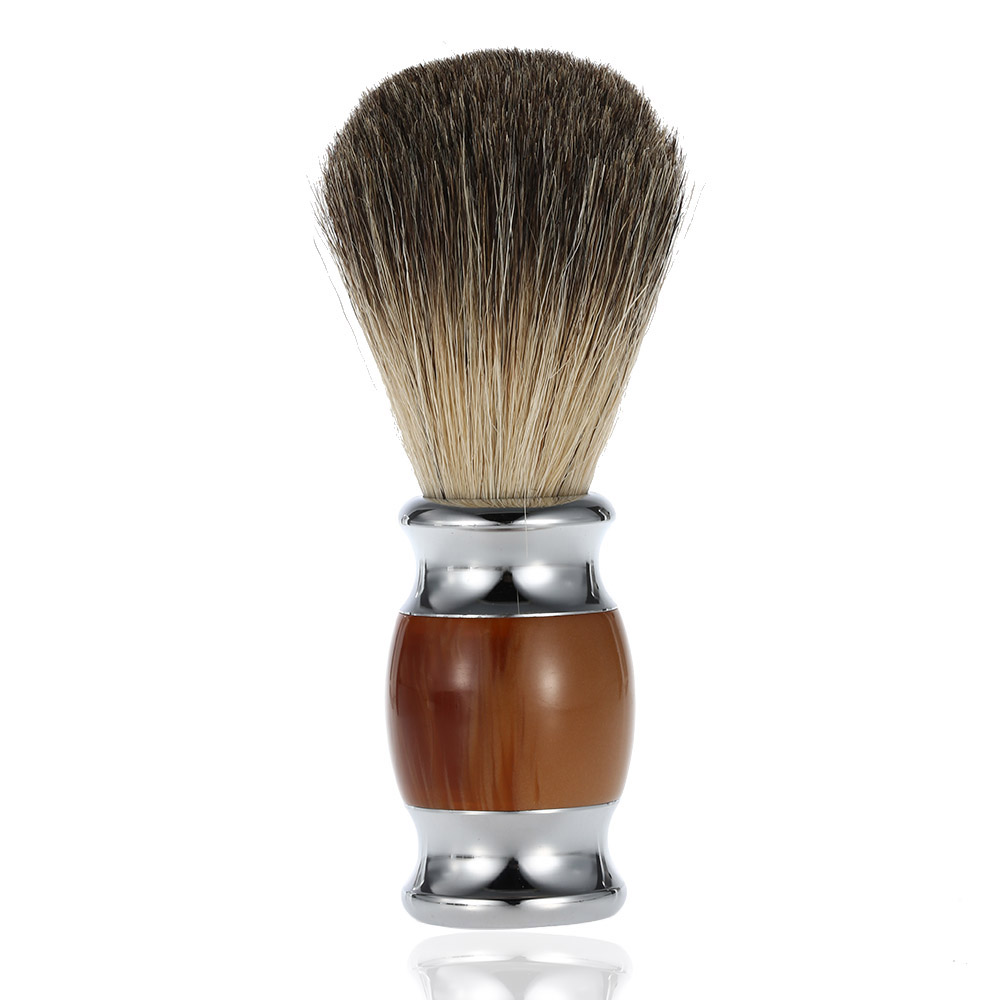 Barber Salon Shaving Brush 100% Badger Hair Resin Handle Men Facial Beard Cleaning Appliance Shave Brush Tool Father Gift