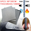 5Pcs 10mm Car Firewall Door Hood Floors Trunk Sound Insulation Heat Barrier Mat