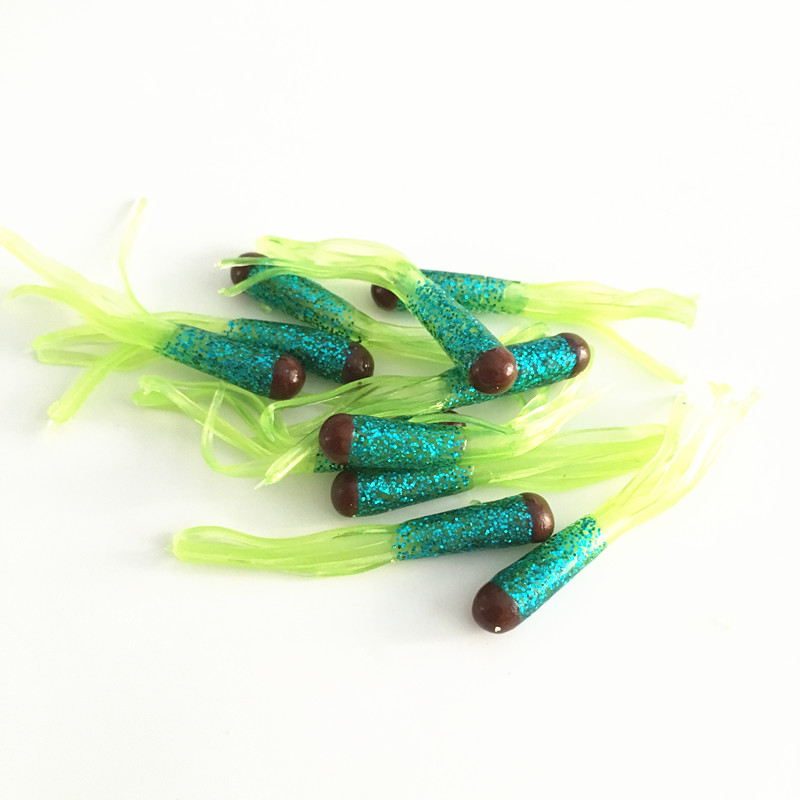 80pcs Soft Squid Baits Colorful Freshwater Lure Tube Baits 4.5cm/0.8g Soft Artificial Pesca Worm Grub Squid Lures Mixed Colors