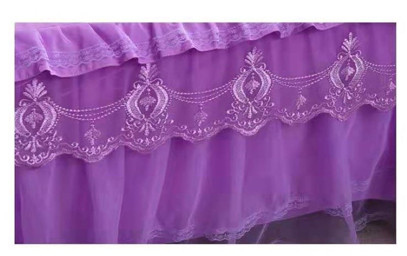 1 Pc Lace Bed Skirt +2pcs Pillowcases Bedding Set Princess Lace Bedding Bedspreads Fitted Bed Sheet For Girls King Queen Size