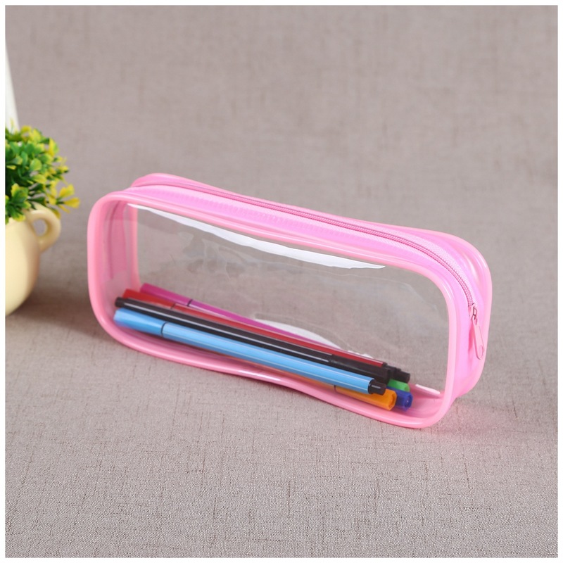 Transparent PVC Waterproof Pencil Case Creative Korean Stationery School Office Supplies Qualities Pouch Simple Style