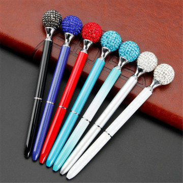 Cool Ballpoint Pen Luxury Penspinning Novelty Diamond Ball Point Pen Spin with Invisible Blue Black Ink Metal Gifts Papelaria