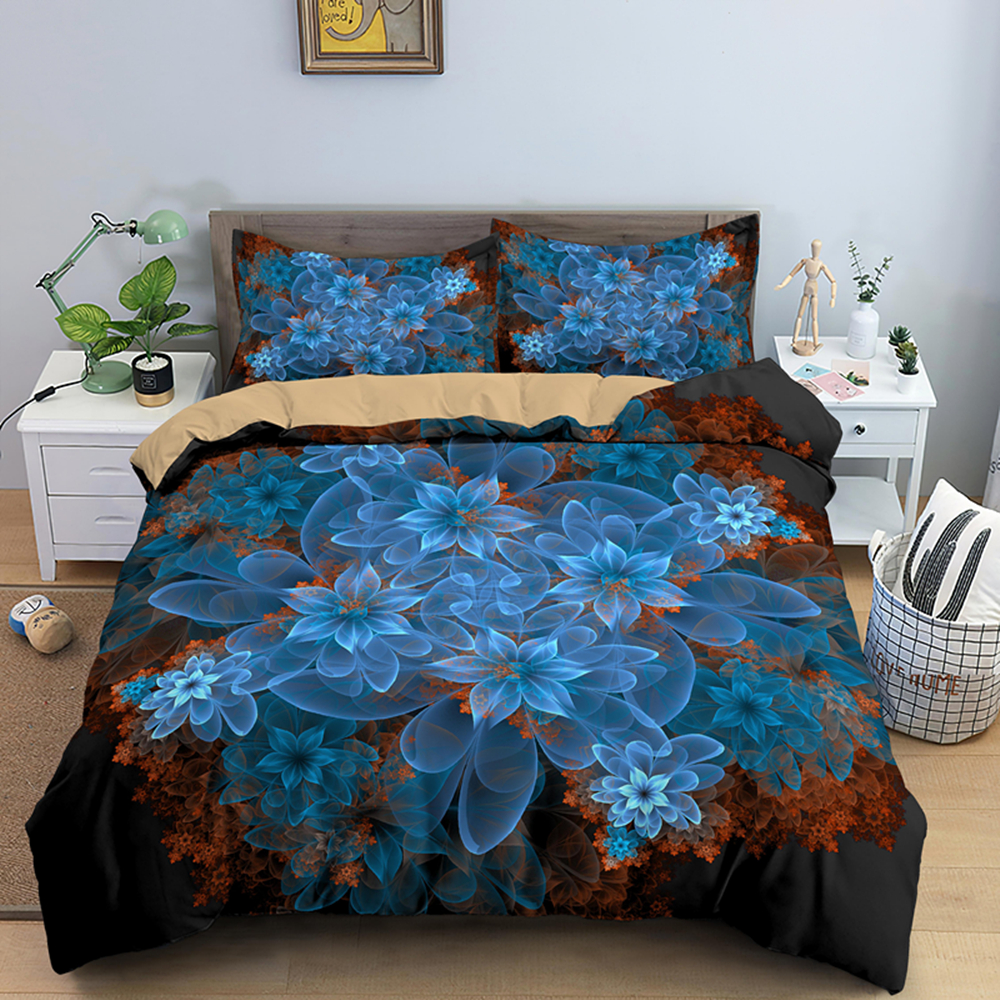 3D Digital Mandala Psychedelic Flower Bedding Set Boho Duvet Cover Bohemian Comforter Bedspreads Bed Sets Bedroom Decor 2/3pcs
